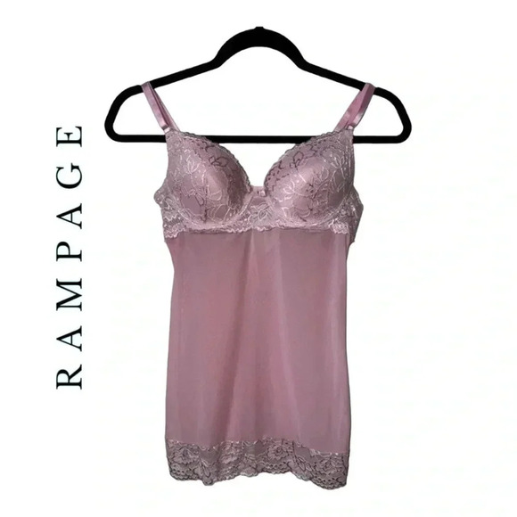 0337.  RAMPAGE INTIMATES LINGERIE SPAGHETTI STRAPS‎ SIZE MED PADDED - Picture 1 of 11